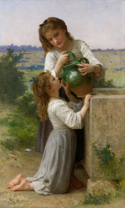 At the Fountain by William Adolphe Bouguereau